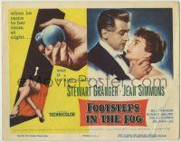 1k192 FOOTSTEPS IN THE FOG TC '55 was Stewart Granger there to kiss or kill Jean Simmons, sexy art!