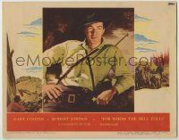 1k711 FOR WHOM THE BELL TOLLS LC #3 '43 great artwork portrait of Gary Cooper, Ernest Hemingway