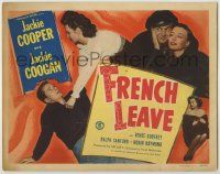 1k198 FRENCH LEAVE TC '48 kid stars Jackie Cooper & Jackie Coogan all grown up and romancing!