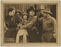 1k718 GETAWAY KID LC '28 scared cowboy Bob Curwood & Shirley O'Hara surrounded by four men!