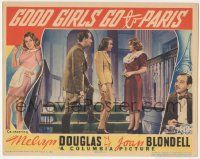 1k069 GOOD GIRLS GO TO PARIS LC '39 Melvyn Douglas & Joan Perry confront surprised Joan Blondell!