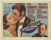 1k209 GREAT SINNER TC '49 Gregory Peck, Ava Gardner, Melvyn Douglas, roulette wheel gambling art!