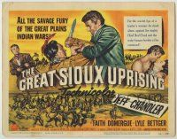 1k210 GREAT SIOUX UPRISING TC '53 Jeff Chandler & Faith Domergue, savage fury of Indian wars!