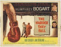 1k218 HARDER THEY FALL TC '56 Humphrey Bogart, Rod Steiger, cool boxing artwork, classic!