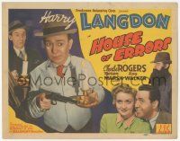 1k226 HOUSE OF ERRORS TC '42 great close up image of Harry Langdon holding gun & candle!