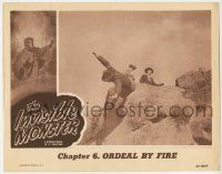 1k757 INVISIBLE MONSTER chapter 6 LC '50 Republic serial, man falling from cliff, Ordeal By Fire!
