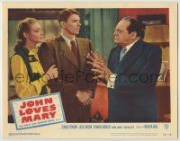 1k767 JOHN LOVES MARY LC #2 '49 c/u of Edward Arnold talking to Ronald Reagan & Patricia Neal!