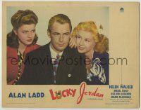 1k815 LUCKY JORDAN LC '43 great close up of Alan Ladd between sexy Marie McDonald & Helen Walker!