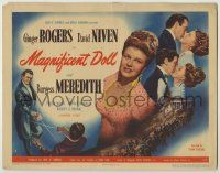 1k297 MAGNIFICENT DOLL TC '46 sexy Ginger Rogers, David Niven as Aaron Burr, Burgess Meredith!