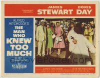 1k821 MAN WHO KNEW TOO MUCH LC #4 '56 James Stewart & Doris Day watch Gelin w/ knife in his back!