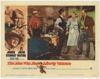 1k025 MAN WHO SHOT LIBERTY VALANCE LC #3 '62 best c/u of James Stewart by Lee Marvin & John Wayne!