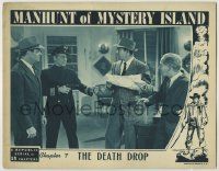 1k822 MANHUNT OF MYSTERY ISLAND chapter 7 LC '45 Navy man w/gun takes treasure map, The Death Drop!