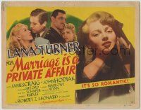 1k319 MARRIAGE IS A PRIVATE AFFAIR TC '44 great close up of beautiful young Lana Turner!