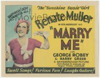 1k322 MARRY ME TC '32 The Sunshine Susie Girl Renate Muller in her merriest hit, fun for all!