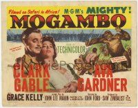 1k334 MOGAMBO TC '53 c/u of Clark Gable & Ava Gardner, great artwork of hunters & giant ape!