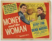 1k335 MONEY & THE WOMAN TC '40 Jeffrey Lynn & pretty Brenda Marshall by huge safe, mystery!