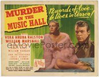1k341 MURDER IN THE MUSIC HALL TC '46 sexy Vera Hruba Ralston wearing only fur, William Marshall