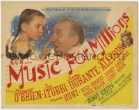 1k344 MUSIC FOR MILLIONS TC '45 close up of Jimmy Durante & adorable Margaret O'Brien!