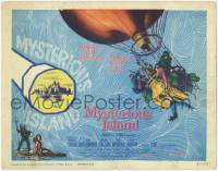 1k354 MYSTERIOUS ISLAND TC '61 Ray Harryhausen, Jules Verne sci-fi, cool hot-air balloon art!