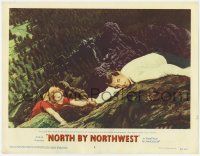1k012 NORTH BY NORTHWEST LC #6 '59 Cary Grant helps Eva Marie Saint climb up Mt. Rushmore!