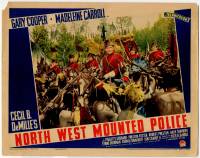 1k852 NORTH WEST MOUNTED POLICE LC '40 Robert Preston & his men face down Native Americans!