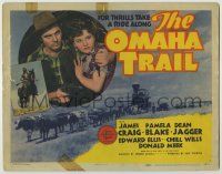 1k379 OMAHA TRAIL TC '42 cowboy James Craig, sexy Pamela Blake, great image cattle pulling train!