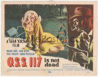 1k382 OSS 117 IS NOT DEAD TC '58 cool art of sexy blonde by footprints & trail of blood!