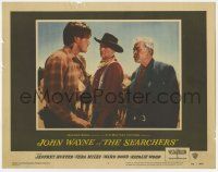 1k020 SEARCHERS LC #2 '56 John Ford, close up of John Wayne between Jeff Hunter & Ward Bond!
