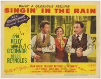 1k919 SINGIN' IN THE RAIN LC #2 '52 Gene Kelly, Donald O'Connor & Debbie Reynolds arm-in-arm!