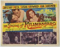 1k455 SNOWS OF KILIMANJARO TC '52 art of Gregory Peck, Ava Gardner & SusanHayward in Africa!