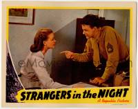 1k940 STRANGERS IN THE NIGHT LC '44 c/u of William Terry accusing pretty nurse Virginia Grey!