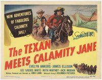 1k485 TEXAN MEETS CALAMITY JANE TC '50 Cravath art of cowgirl Evelyn Ankers in new adventures!