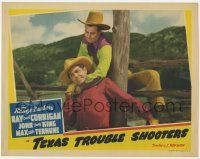 1k946 TEXAS TROUBLE SHOOTERS LC '42 clsoe up of Range Buster John Dusty King choked by bad guy!