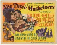 1k494 THREE MUSKETEERS TC '48 artwork of of Gene Kelly grabbing Lana Turner holding knife!
