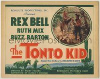 1k508 TONTO KID TC '34 great image of Rex Bell smiling Ruth Mix on horse + cool cowboy artwork!