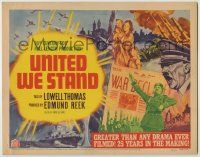 1k533 UNITED WE STAND TC '42 Lowell Thomas, WWII art montage with Hitler & Mussolini, ultra rare!