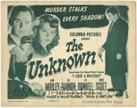 1k534 UNKNOWN TC '46 Karen Morley, from radio's I Love a Mystery, murder stalks every shadow!