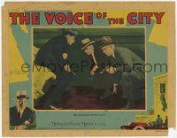 1k974 VOICE OF THE CITY LC '29 early detective talkie mystery, c/u of three guys crouching w/guns!
