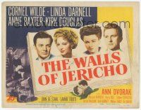 1k543 WALLS OF JERICHO TC '48 Cornel Wilde, Darnell, Anne Baxter & Kirk Douglas on book pages!