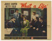 1k976 WHAT A LIFE LC '39 top cast members stare at Jackie Cooper sitting in principal's office!