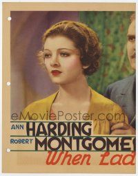 1k981 WHEN LADIES MEET INCOMPLETE LC '33 pretty Myrna Loy deep in thought by Frank Morgan!