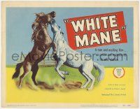 1k552 WHITE MANE TC '54 cool image of brown & white majestic wild stallions fighting!