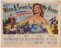 1k556 WITH A SONG IN MY HEART TC '52 art of pretty Susan Hayward singing in The Jane Froman Story!