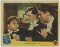 1k992 YANK AT ETON LC '42 great close up of Mickey Rooney in tuxedo going to work on a bully!