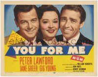 1k559 YOU FOR ME TC '52 should pretty Jane Greer marry Peter Lawford or Gig Young, money or love?
