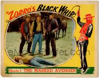 1k997 ZORRO'S BLACK WHIP chapter 1 LC '44 art of Linda Stirling as female Masked Avenger, color!
