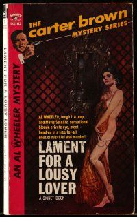 1m451 LAMENT FOR A LOUSY LOVER paperback book '60 the Carter Brown mystery series, sexy cover art!