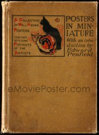 1m474 POSTERS IN MINIATURE hardcover book 1896 collection of well known posters & artist portraits!