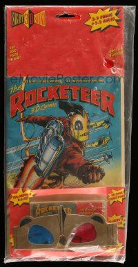 1m232 ROCKETEER 3-D comic book + 3-D audio cassette '85 Neal Adams art, sealed in original bag!