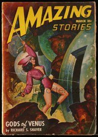 1m520 AMAZING STORIES pulp magazine March 1948 Gods of Venus, sexy art by Robert Gibson Jones!